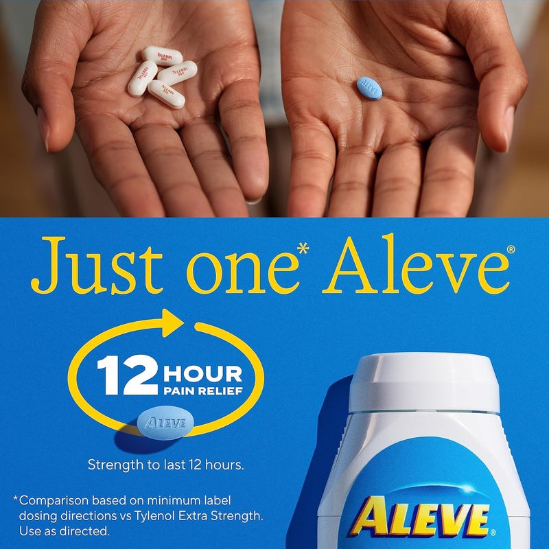 Aleve Pain Reliever & Fever Reducer Naproxen Sodium Caplets, Body Pain Relief, 270 Count - Image 5